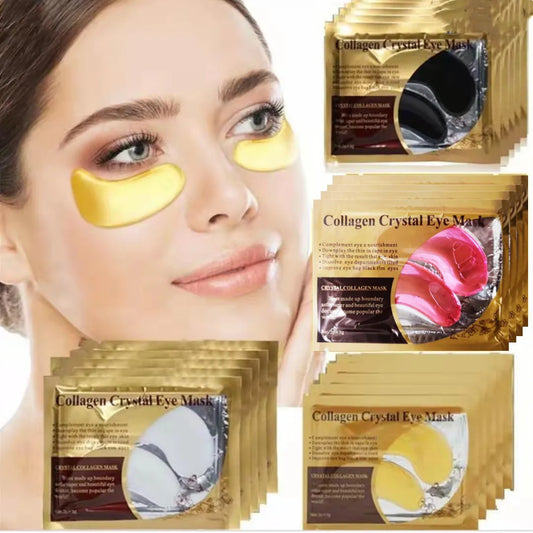 10pcs Gold Powder Eye Mask Crystal Collagen  Anti-Aging Dark Circles Acne Beauty Patches For Eye Skin Care Korean Cosmetics